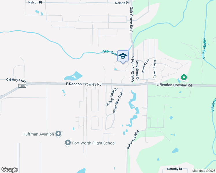 map of restaurants, bars, coffee shops, grocery stores, and more near 1255 East Rendon Crowley Road in Burleson