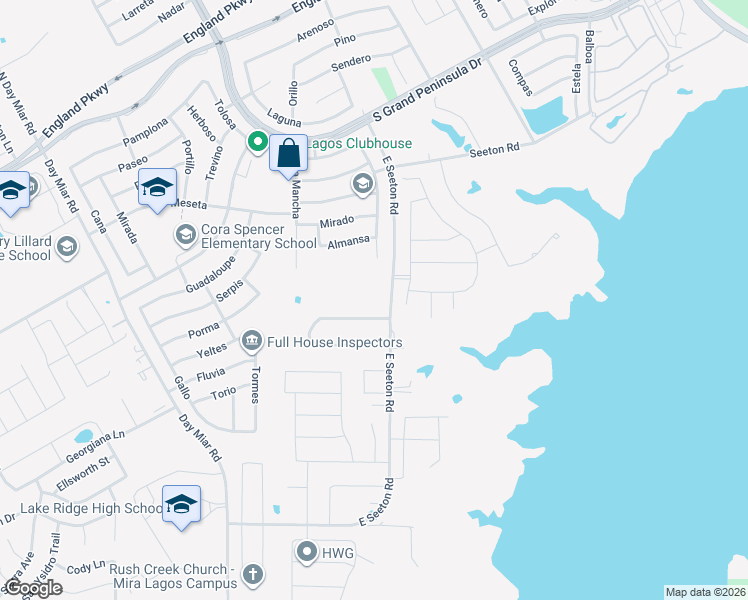 map of restaurants, bars, coffee shops, grocery stores, and more near 1200 Seeton Road in Grand Prairie