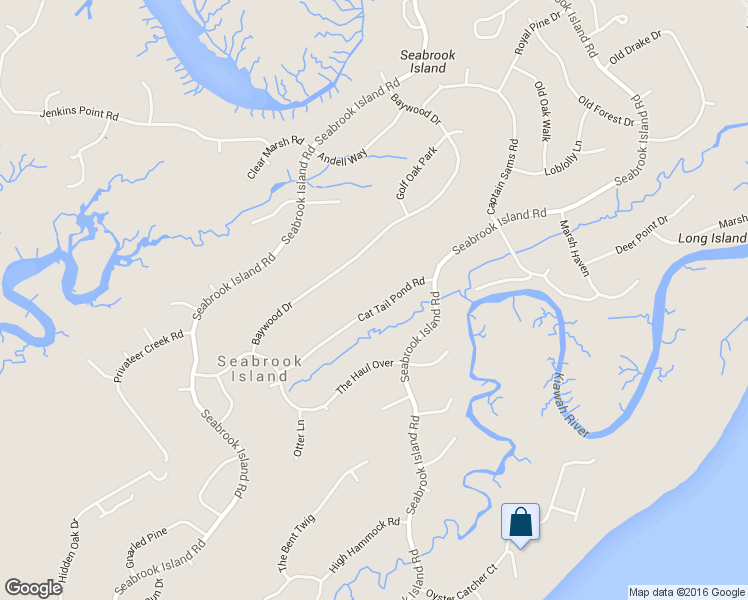 map of restaurants, bars, coffee shops, grocery stores, and more near 2390 Cat Tail Pond Road in Johns Island