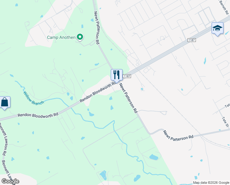 map of restaurants, bars, coffee shops, grocery stores, and more near 8040 Rendon Bloodworth Road in Mansfield