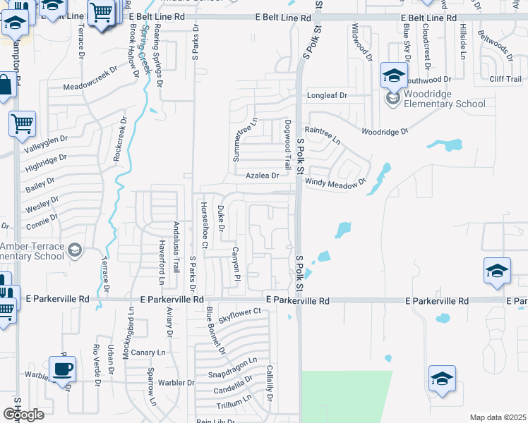 map of restaurants, bars, coffee shops, grocery stores, and more near 760 Eldorado Drive in DeSoto