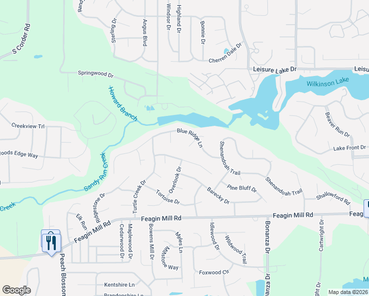 map of restaurants, bars, coffee shops, grocery stores, and more near 105 Leconte North in Warner Robins