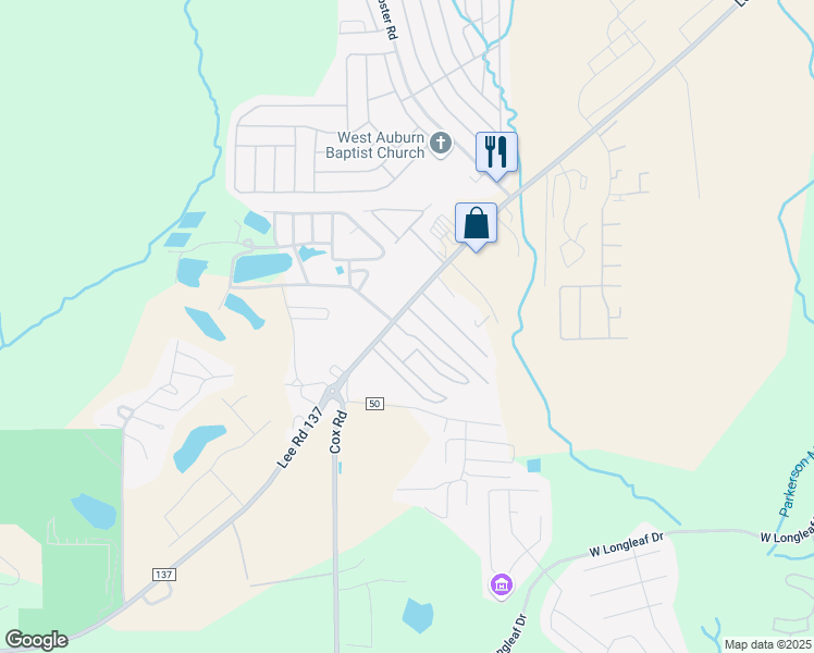 map of restaurants, bars, coffee shops, grocery stores, and more near 2017 Wire Road in Auburn
