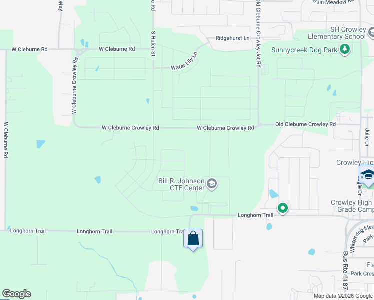 map of restaurants, bars, coffee shops, grocery stores, and more near 1510-1772 West Cleburne Crowley Road in Crowley