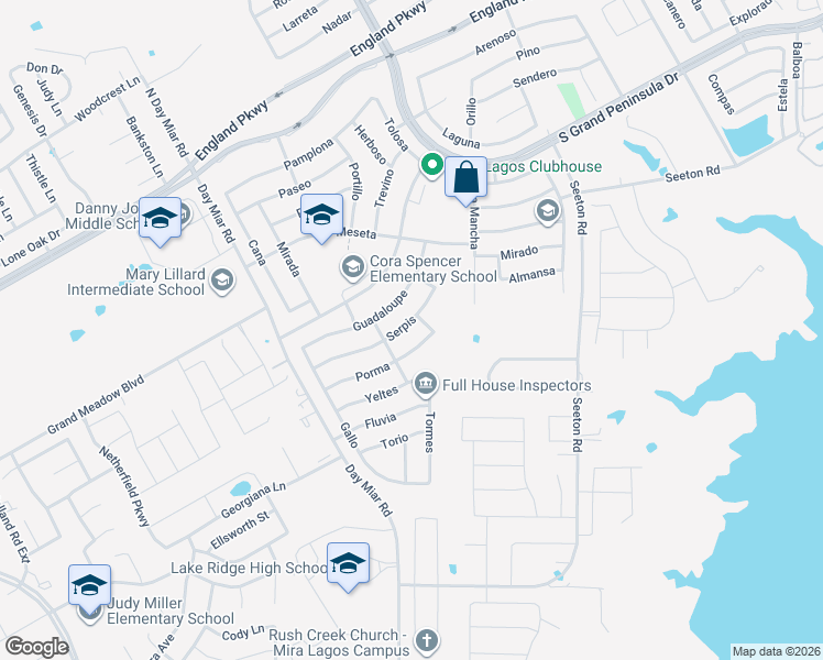 map of restaurants, bars, coffee shops, grocery stores, and more near 3163 Serpis in Grand Prairie