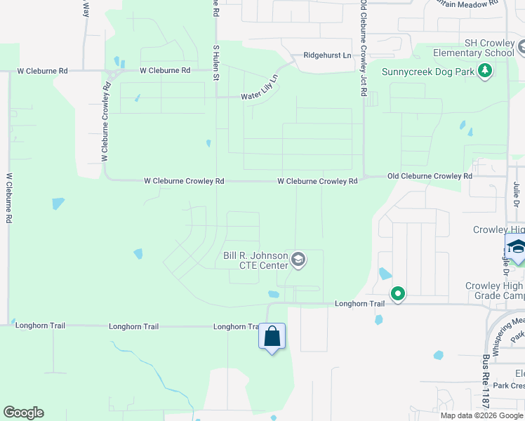 map of restaurants, bars, coffee shops, grocery stores, and more near 1510-1772 West Cleburne Crowley Road in Crowley