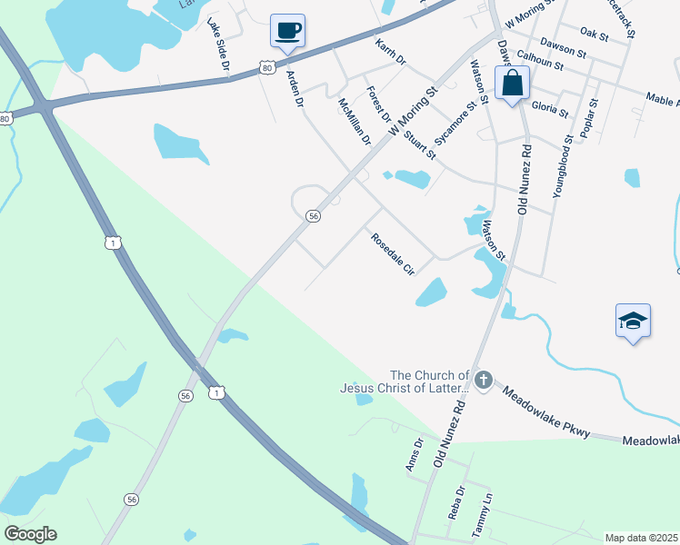 map of restaurants, bars, coffee shops, grocery stores, and more near 403-425 Azalea Circle in Swainsboro