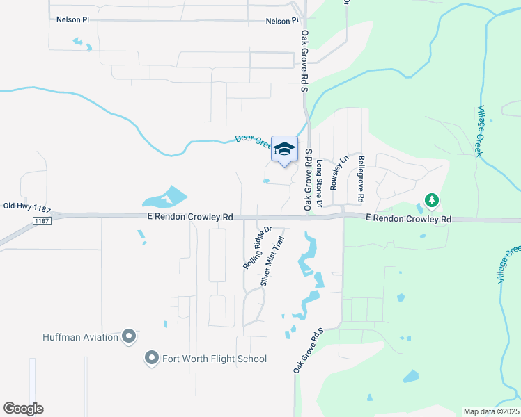 map of restaurants, bars, coffee shops, grocery stores, and more near 1255 East Rendon Crowley Road in Burleson