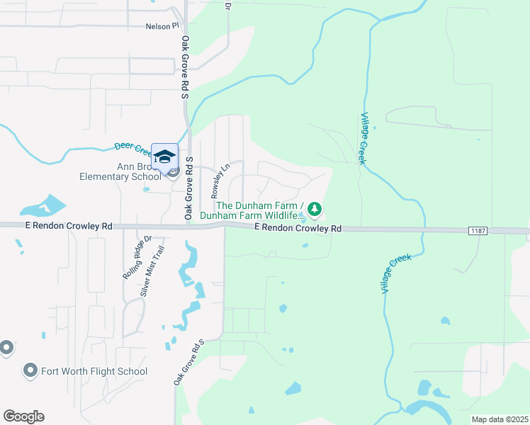 map of restaurants, bars, coffee shops, grocery stores, and more near 1700 Village Park Trail in Burleson