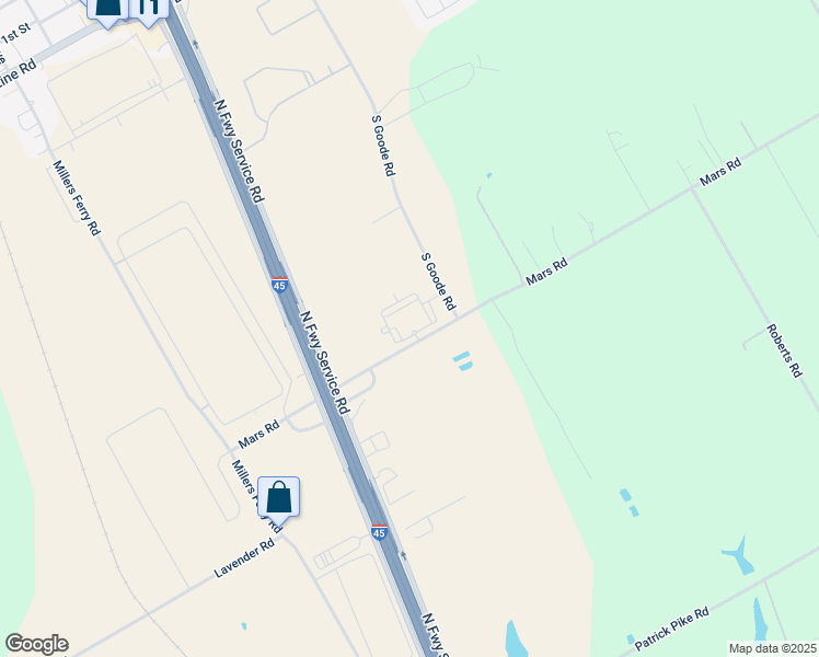 map of restaurants, bars, coffee shops, grocery stores, and more near 387 Mars Road in Wilmer