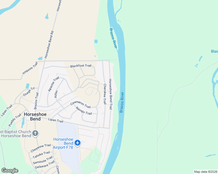 map of restaurants, bars, coffee shops, grocery stores, and more near 7049 Horseshoe Bend Trail in Weatherford