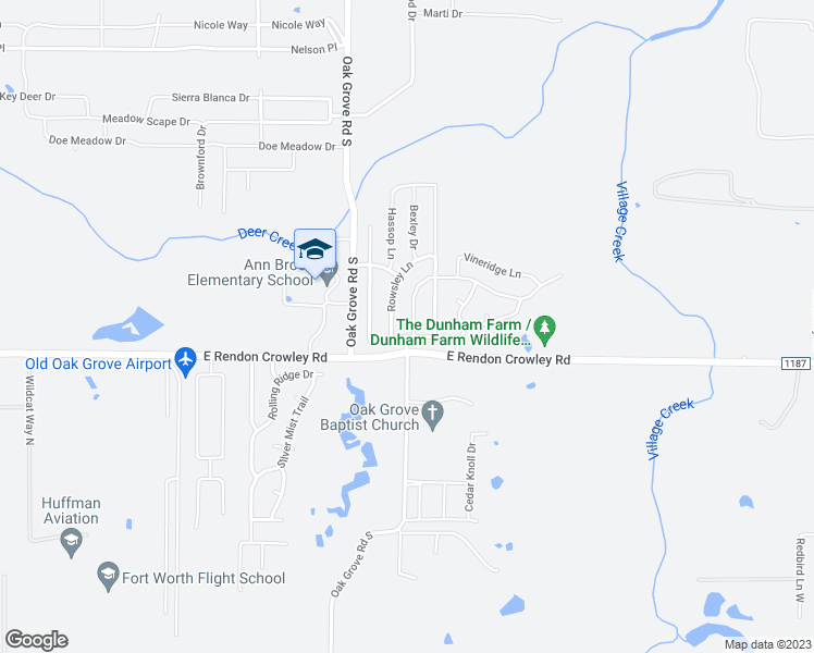 map of restaurants, bars, coffee shops, grocery stores, and more near 1504 Wickham Drive in Burleson