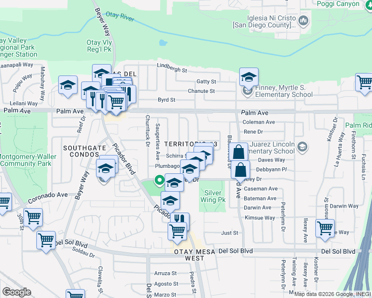 map of restaurants, bars, coffee shops, grocery stores, and more near 878 Narwhal Street in San Diego