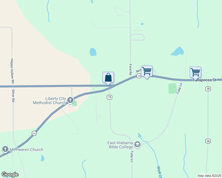 map of restaurants, bars, coffee shops, grocery stores, and more near Cobb Road in Notasulga