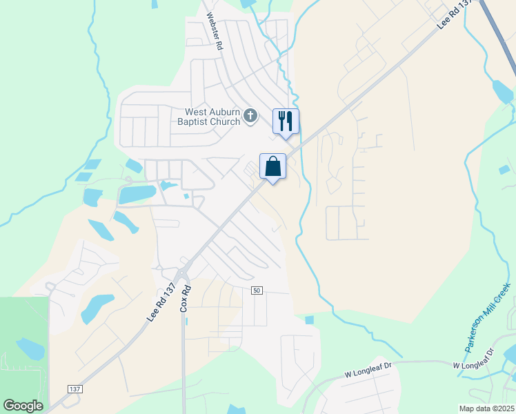map of restaurants, bars, coffee shops, grocery stores, and more near 2227 Wire Road in Auburn