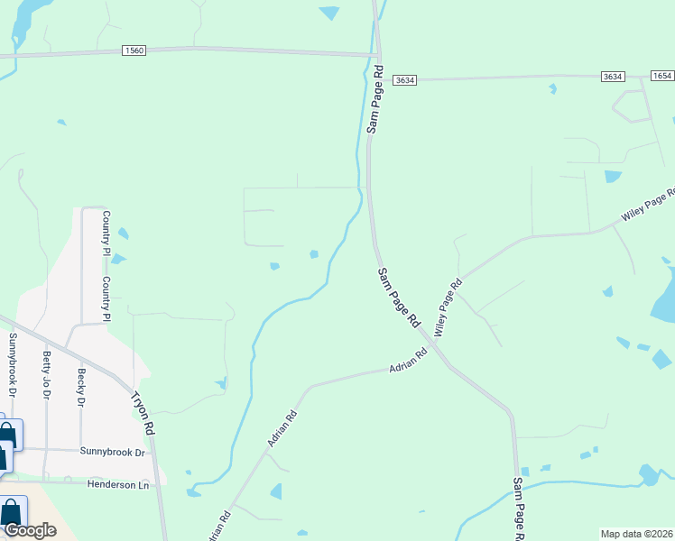map of restaurants, bars, coffee shops, grocery stores, and more near 2415 Sam Page Road in Longview