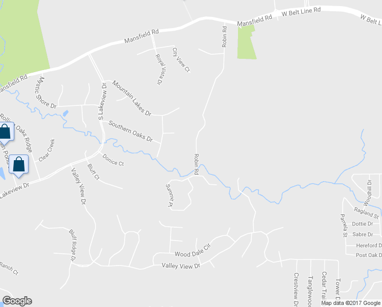 map of restaurants, bars, coffee shops, grocery stores, and more near 3 Robin Road in Cedar Hill