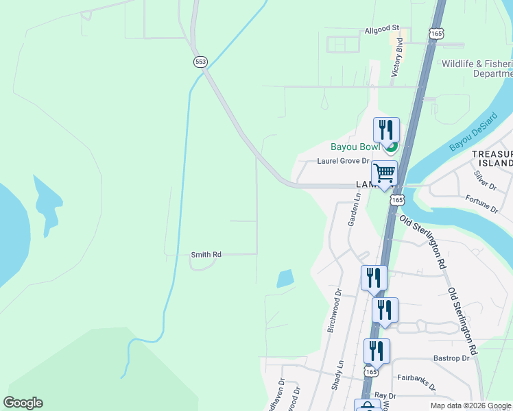 map of restaurants, bars, coffee shops, grocery stores, and more near 259 Woodland Road in Monroe