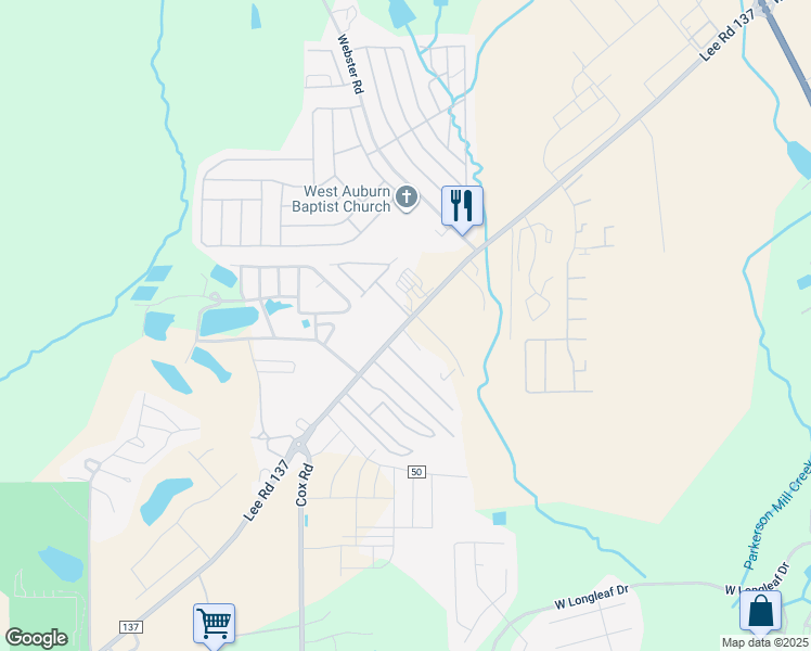 map of restaurants, bars, coffee shops, grocery stores, and more near 2227 Wire Road in Auburn