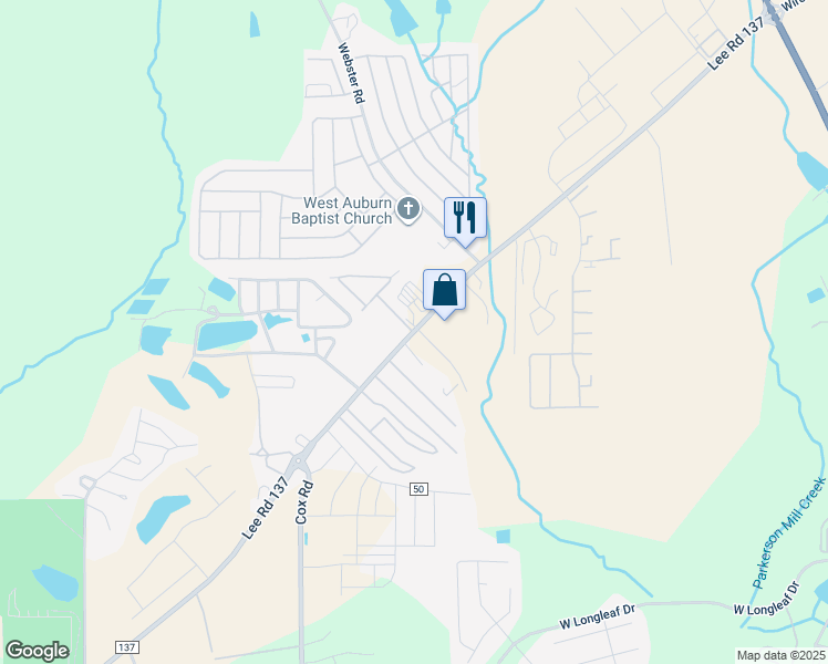 map of restaurants, bars, coffee shops, grocery stores, and more near 2227 Wire Road in Auburn