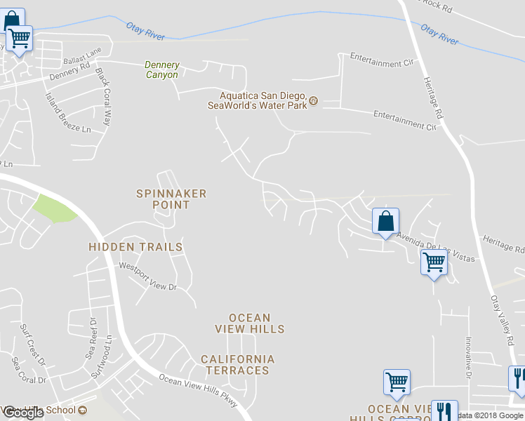 map of restaurants, bars, coffee shops, grocery stores, and more near 668 Vista San Rafael in San Diego