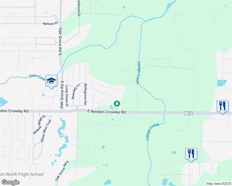 map of restaurants, bars, coffee shops, grocery stores, and more near 1868 Wickham Drive in Burleson