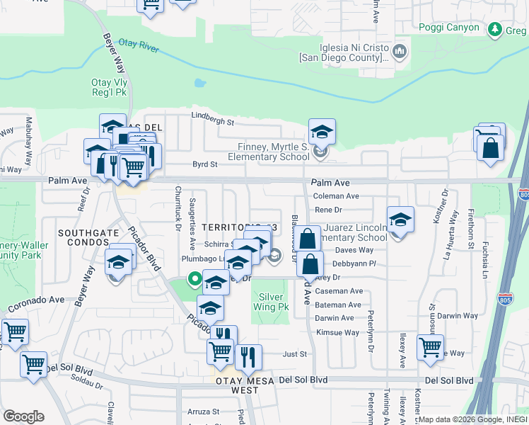 map of restaurants, bars, coffee shops, grocery stores, and more near 3767-3777 Alaska Street in San Diego