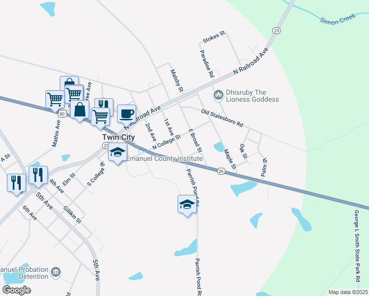 map of restaurants, bars, coffee shops, grocery stores, and more near 221 1st Avenue in Twin City