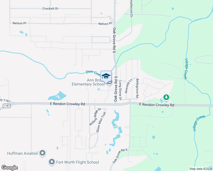 map of restaurants, bars, coffee shops, grocery stores, and more near 12000 Oak Grove Road South in Burleson