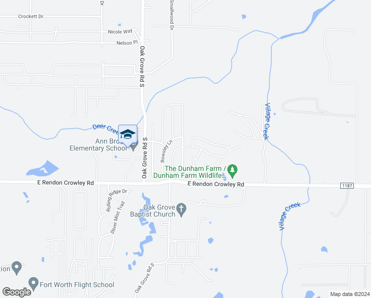 map of restaurants, bars, coffee shops, grocery stores, and more near 12101 Bellegrove Road in Burleson