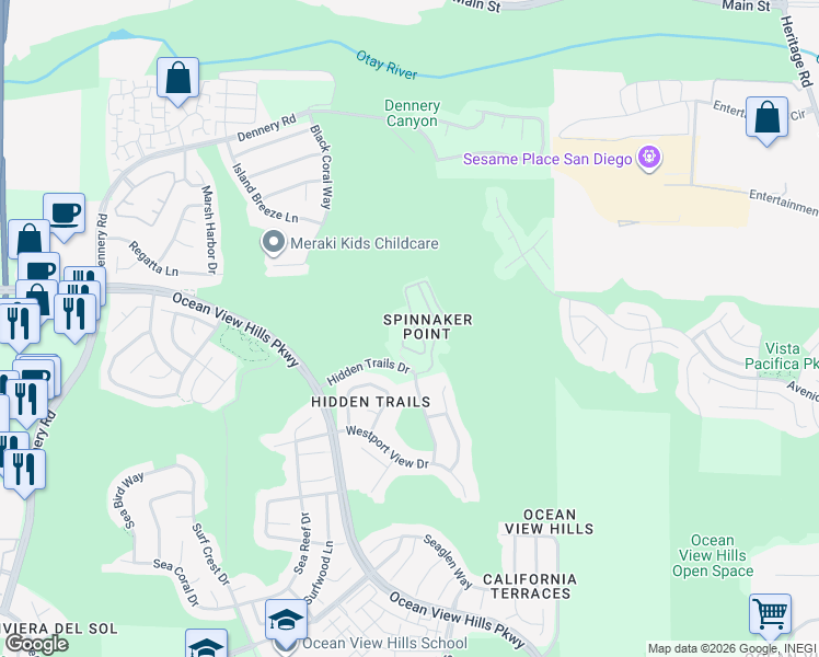 map of restaurants, bars, coffee shops, grocery stores, and more near 786 Anchor Cove in San Diego