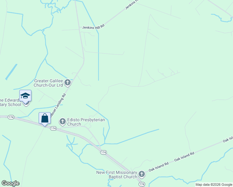 map of restaurants, bars, coffee shops, grocery stores, and more near 7958 Mary Seabrook Road in Edisto Island