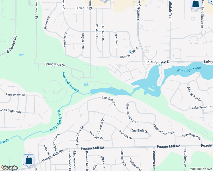 map of restaurants, bars, coffee shops, grocery stores, and more near 212 Bayside Drive in Warner Robins