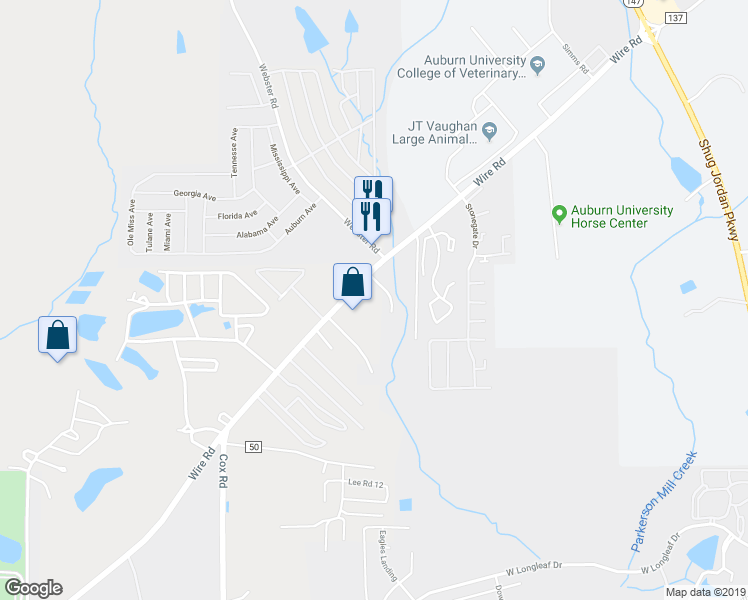 map of restaurants, bars, coffee shops, grocery stores, and more near 1957 Wire Road in Auburn