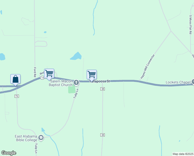 map of restaurants, bars, coffee shops, grocery stores, and more near 4444 Tallapoosa Street in Notasulga