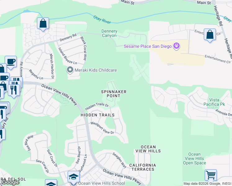 map of restaurants, bars, coffee shops, grocery stores, and more near 794 Portside Place in San Diego