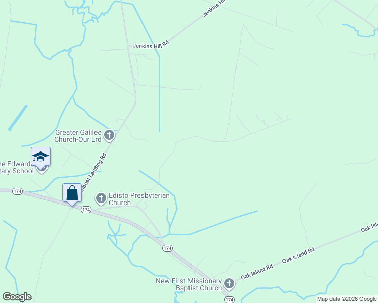 map of restaurants, bars, coffee shops, grocery stores, and more near 7958 Mary Seabrook Road in Edisto Island