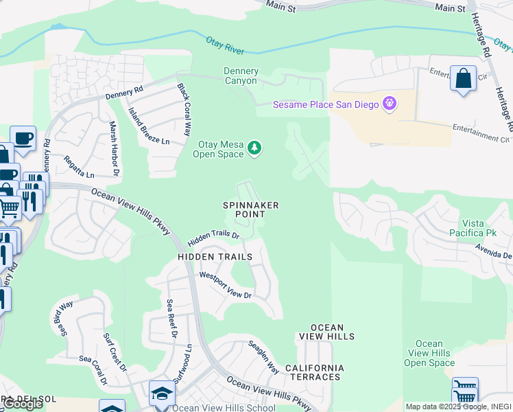 map of restaurants, bars, coffee shops, grocery stores, and more near 794 Castaway Cove in San Diego