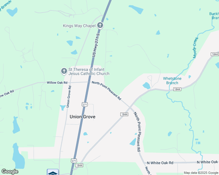 map of restaurants, bars, coffee shops, grocery stores, and more near 1227 North Point Pleasant Road in Gladewater
