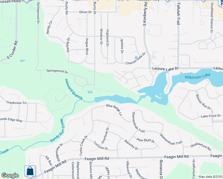 map of restaurants, bars, coffee shops, grocery stores, and more near 212 Bayside Drive in Warner Robins