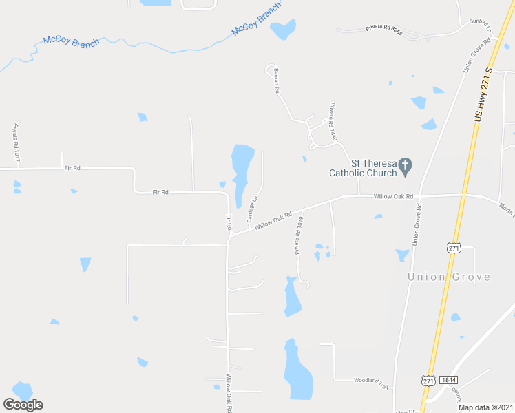 map of restaurants, bars, coffee shops, grocery stores, and more near 180 Carriage Lane in Gladewater