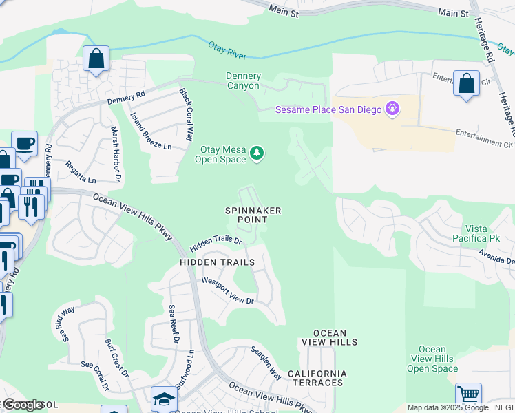 map of restaurants, bars, coffee shops, grocery stores, and more near 762 Castaway Cove in San Diego