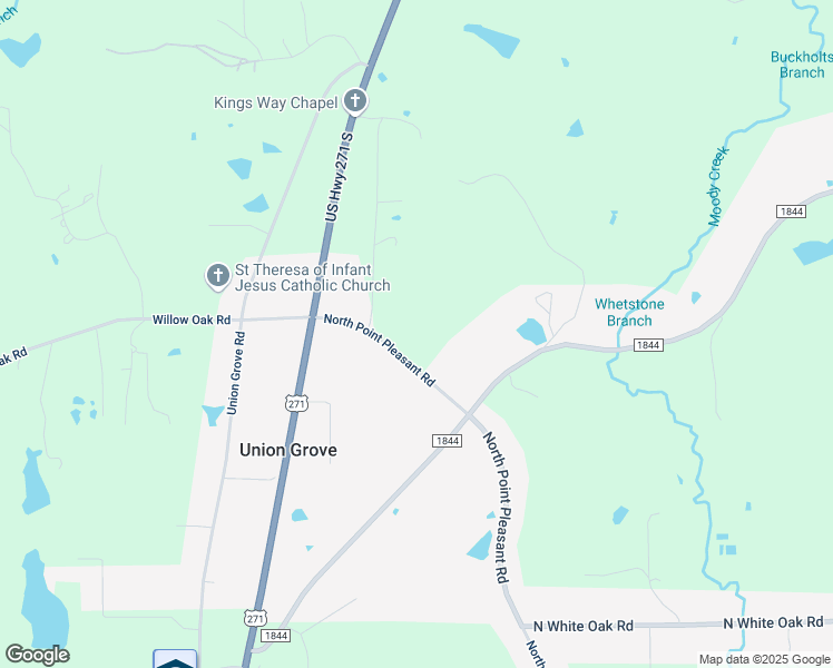map of restaurants, bars, coffee shops, grocery stores, and more near 1227 North Point Pleasant Road in Gladewater