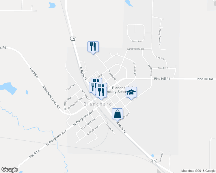 map of restaurants, bars, coffee shops, grocery stores, and more near 260 West Alexander Avenue in Shreveport