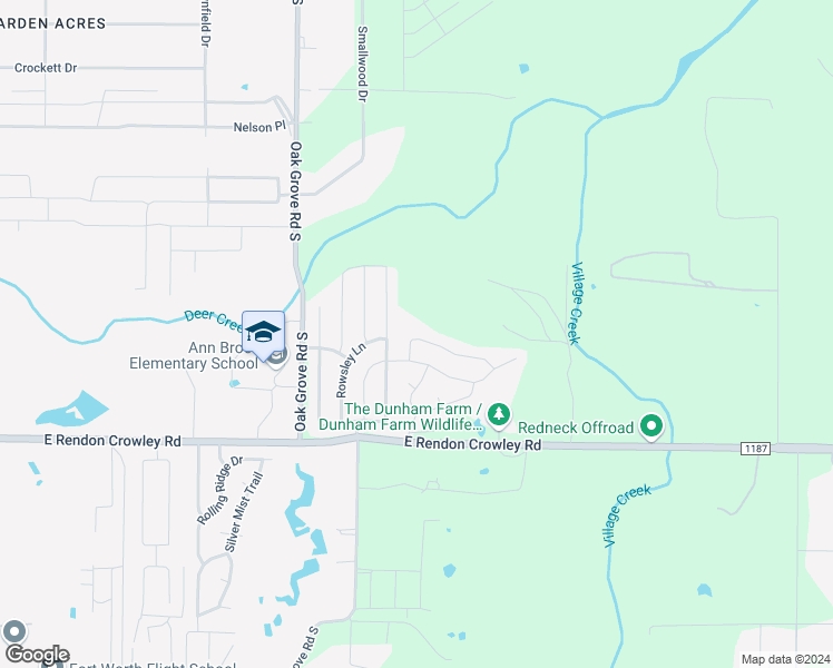 map of restaurants, bars, coffee shops, grocery stores, and more near 1701 Vine Ridge Lane in Burleson