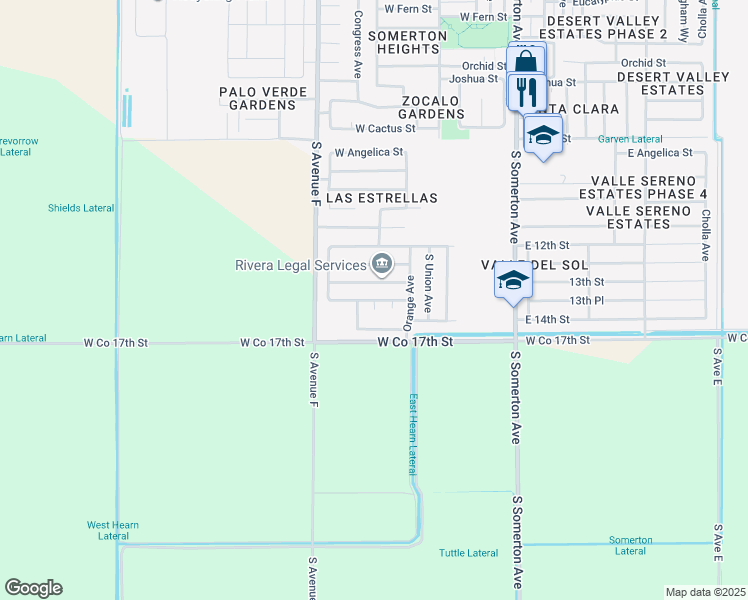 map of restaurants, bars, coffee shops, grocery stores, and more near Federal Court in Somerton