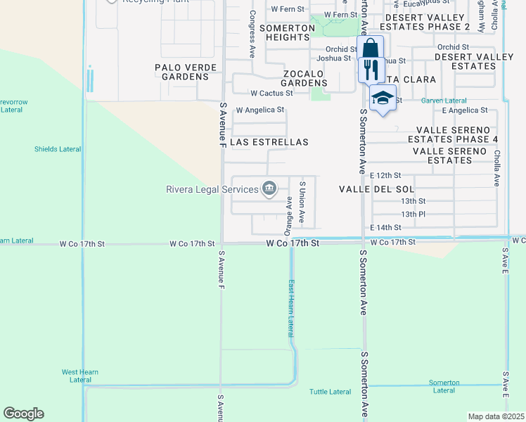 map of restaurants, bars, coffee shops, grocery stores, and more near Federal Court in Somerton
