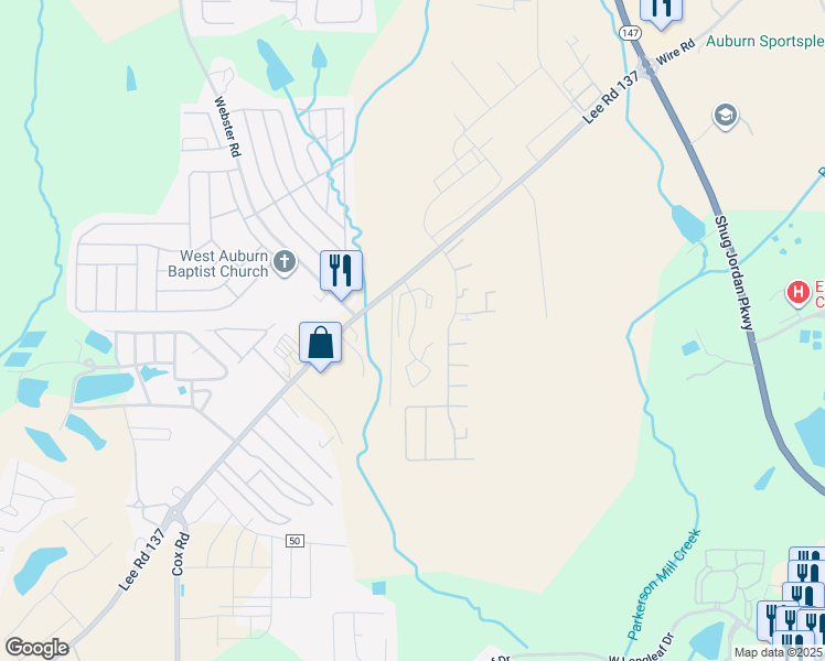 map of restaurants, bars, coffee shops, grocery stores, and more near 1761 Wire Road in Auburn