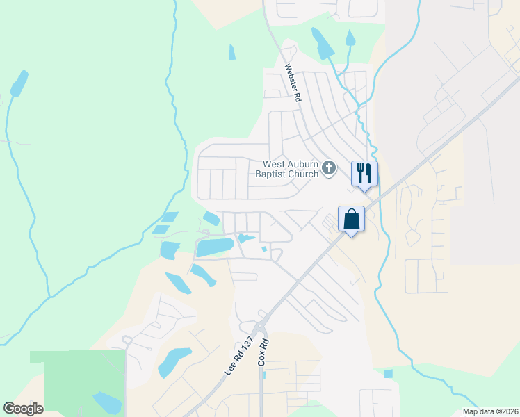 map of restaurants, bars, coffee shops, grocery stores, and more near 70 Auburn Avenue in Auburn