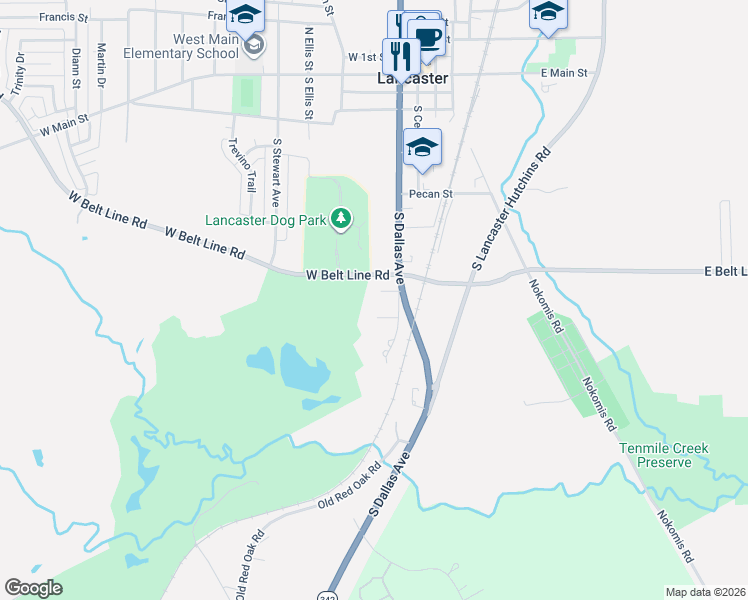 map of restaurants, bars, coffee shops, grocery stores, and more near 115 Nicklaus Nook in Lancaster